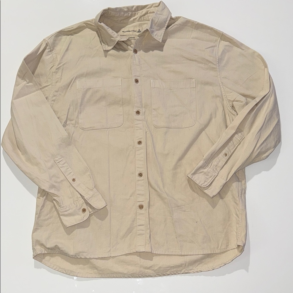 Abercrombie & Fitch Cream Oversized Shirt